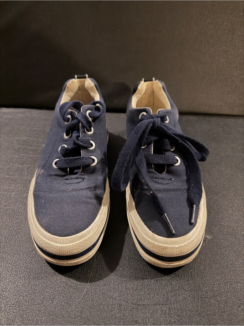 Esprit Navy and Cream Canvas Sneakers